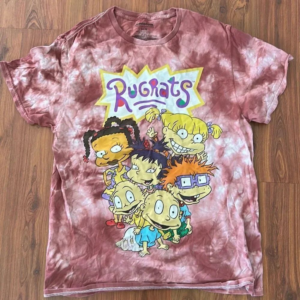 Nickelodeon Rugrats pink tie-dye T-shirt size L